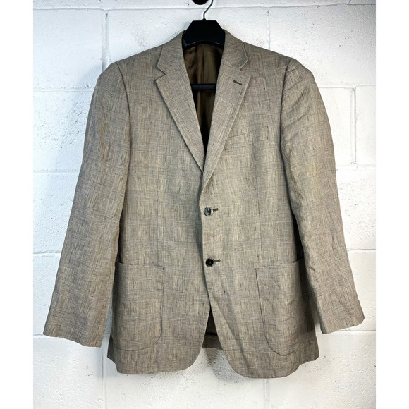 Lauren Ralph Lauren Other - Lauren Ralph Lauren Men's Linen Blazer 40R Gray Check Slim Fit 2Btn Notch